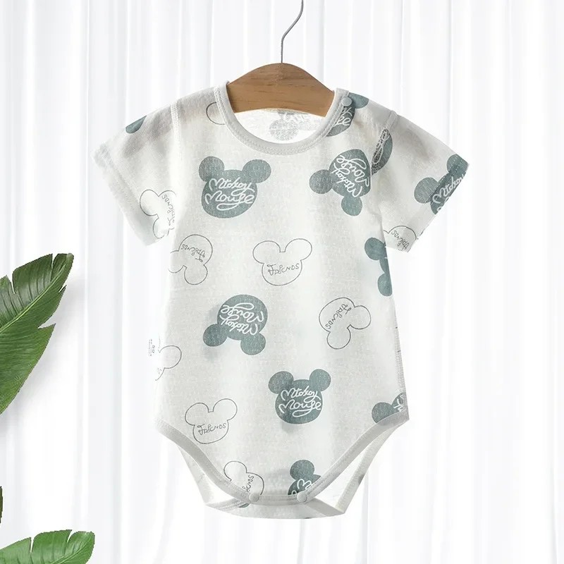 Baby Thin Cotton Mesh Short Sleeve Baby Clothing Bodysuits Newborn Boys and Girls One Piece Clothing Bebes Recien Nacidos 0 A 3