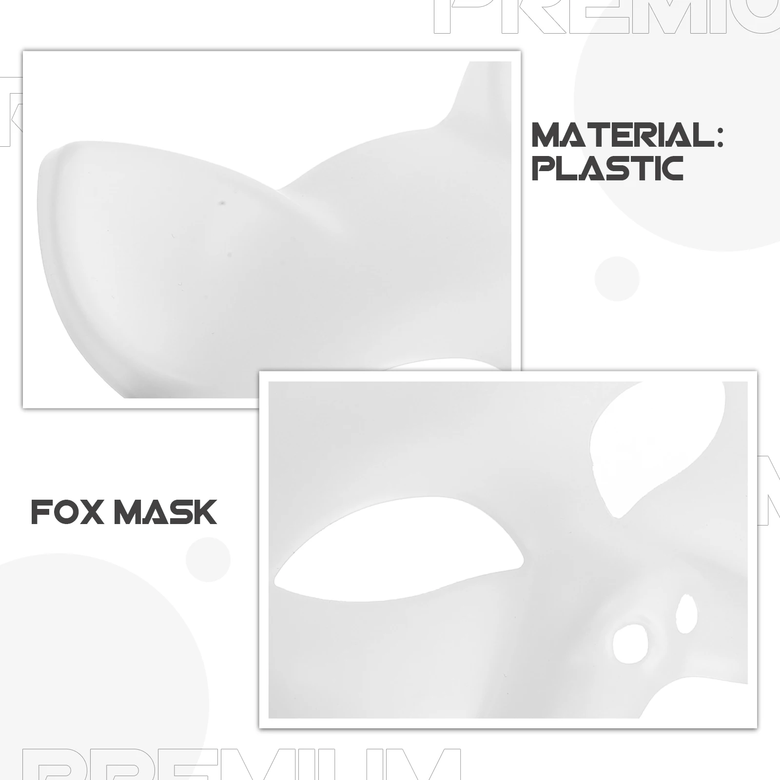 

Blank Unpainted Fox Mask DIY Cat Face Size Fits Most Halloween Masquerade Party Cosplay Mask Masquerade Masks Party Blank Masks