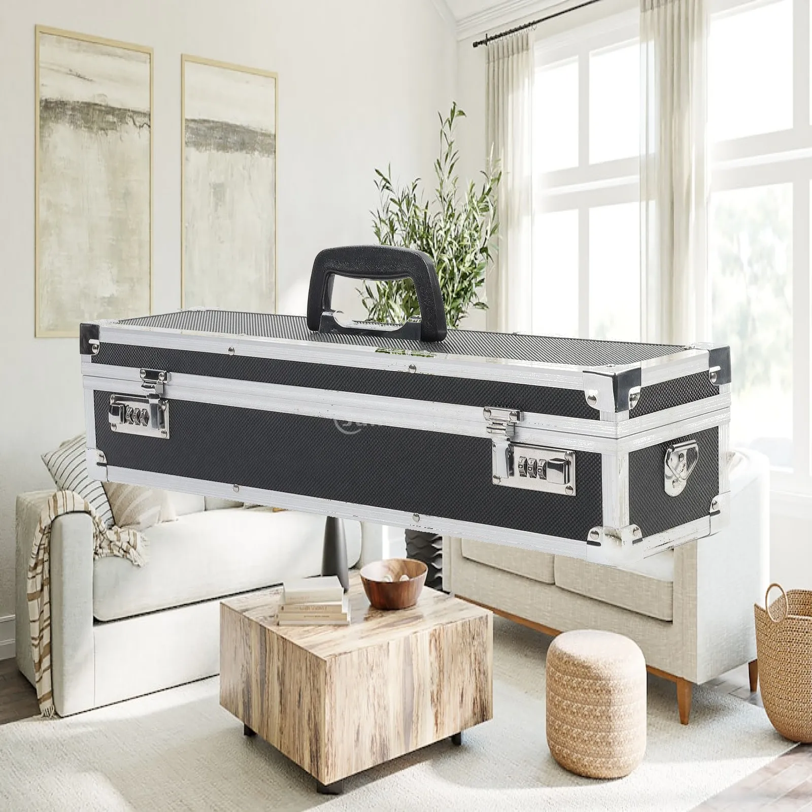 Aluminum Alloy Tool Case Locking Hard-Shell Tool Case Reinforced Safeguarding for Technicians, Field Work, Travel