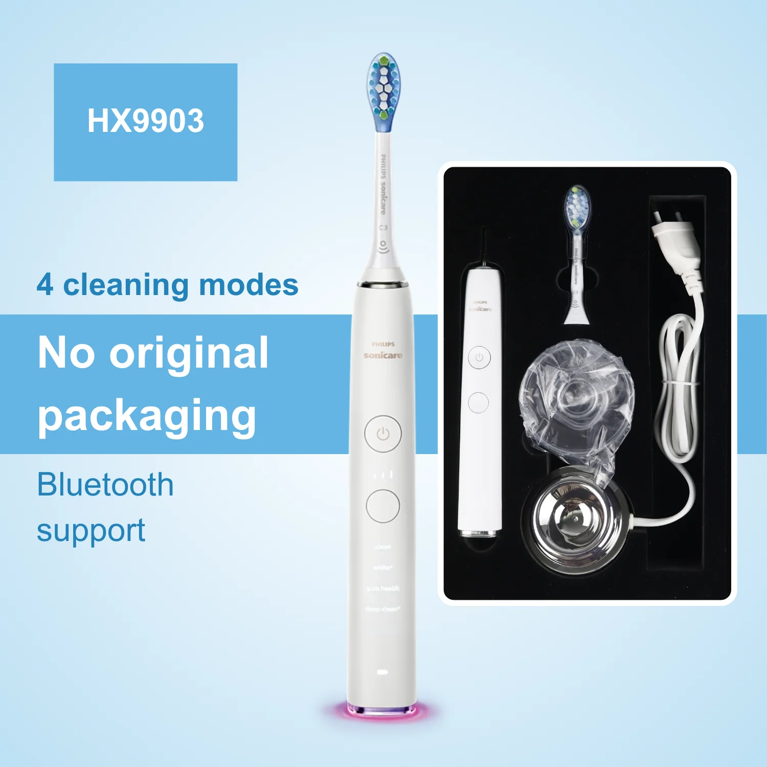 

Philips Electric Toothbrush Sonicare DiamondClean Smart HX9903, No Original Box, Connectable Application