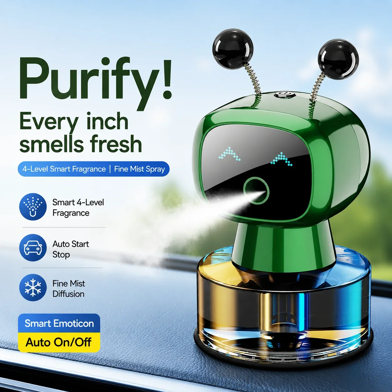 New Intelligent Car Air Freshener Perfume Fragrance Spray Odor-eliminating Ornament Fragrance Diffuser Car Accessories