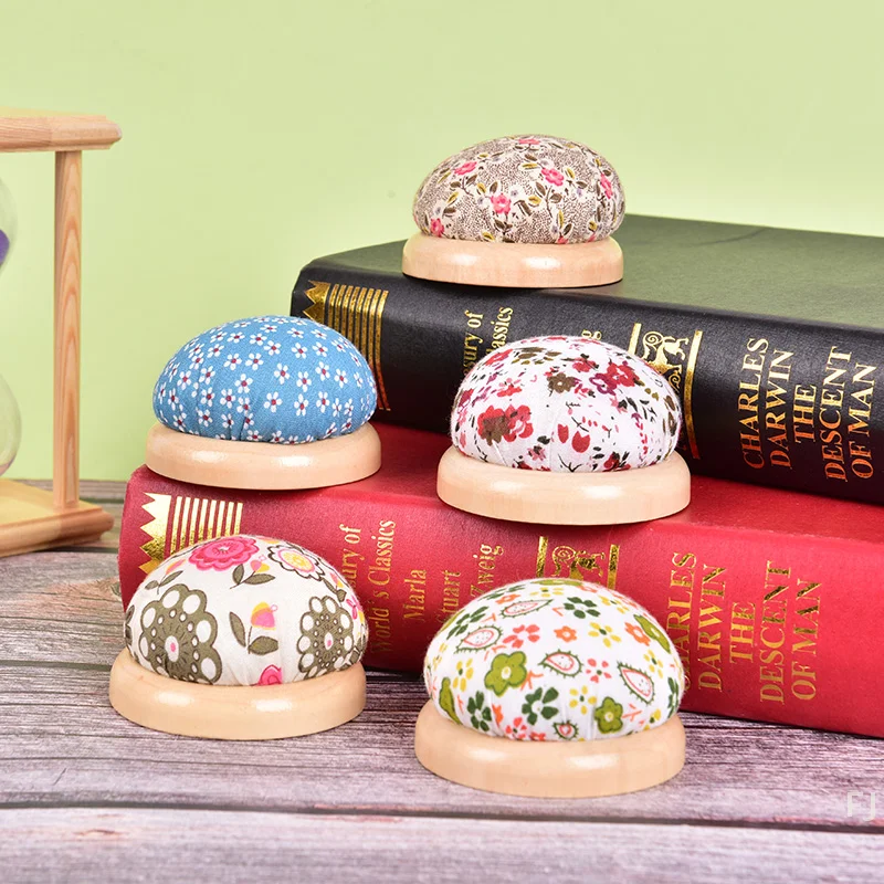 

[YU]1pc Wood Bottom Base Needle Pin Cushion Holder PP Cotton Needle Insert Sewing Stitch Needlework DIY Craft Set Brand New