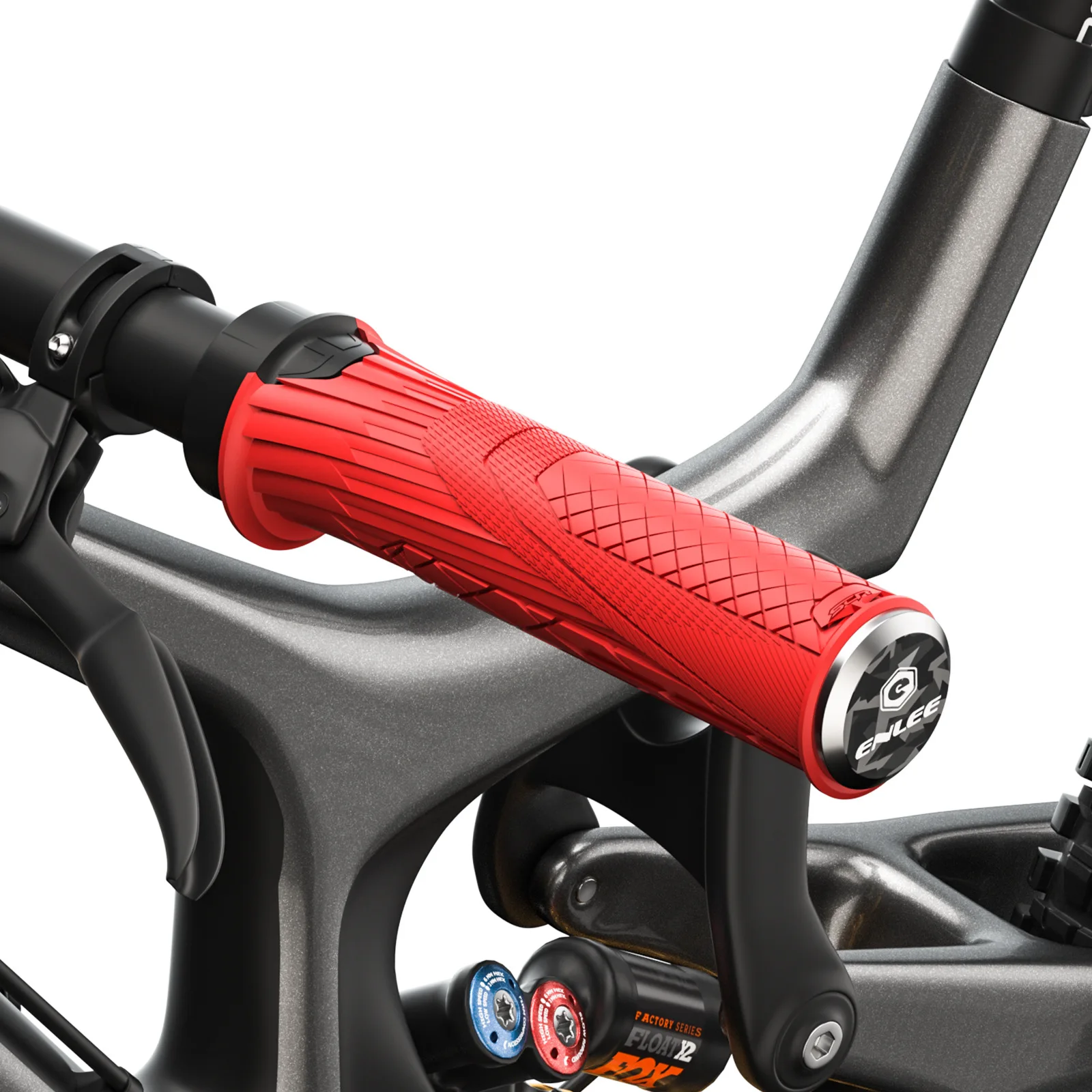 G563 Bicycle Grip Rubber Material Anti-slip Shock Absorbent Handle Sleeve Mountain Bikers Put Single Side Locking Ring