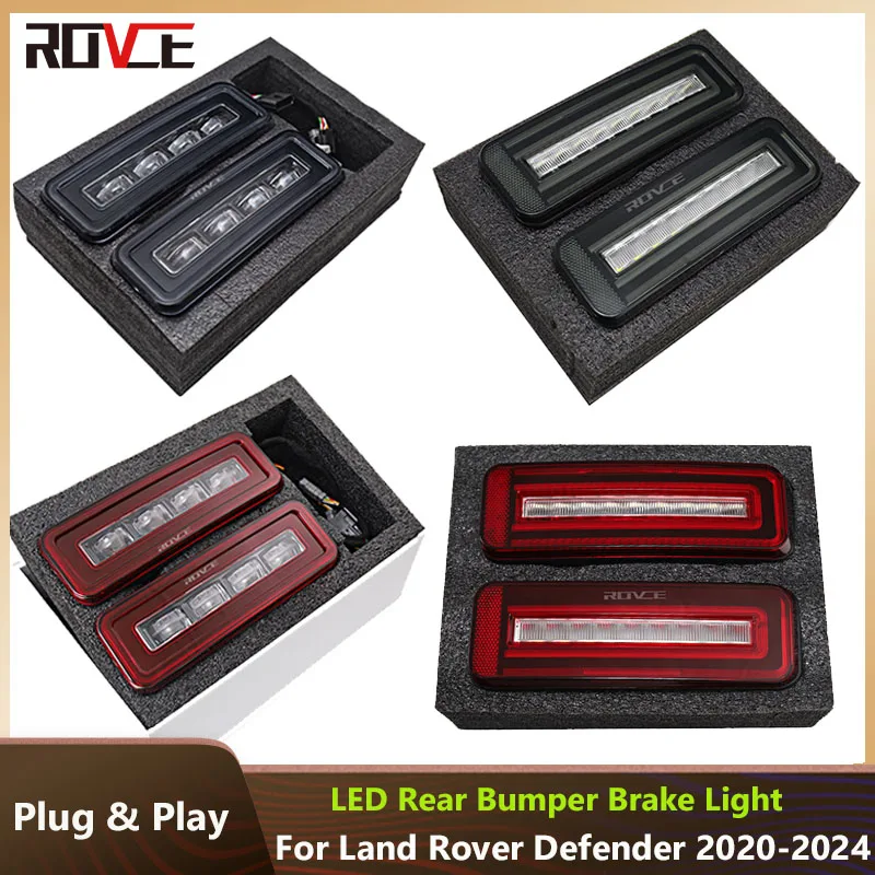 ROVCE Car Rear LED Bumper Light Reflector Taillight Reverse Lights Turn Signal Light For Land Rover Defender 2020-2023 New Style 