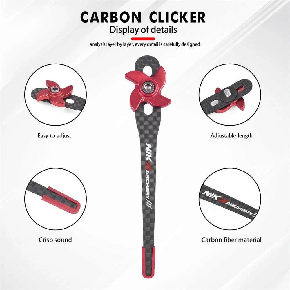 Nika Archery 3K Carbonfaser-Klicker für Recurve-Bogen Schießausrüstung Zubehör – Detail 5