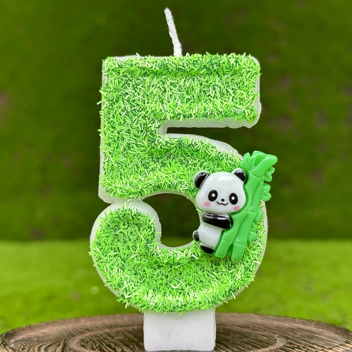 2nd Birthday Candle Cake Topper Decor Panda Creative Number 2 Candle Green Kids 1st Happy Birthday Party Decoration Accessories