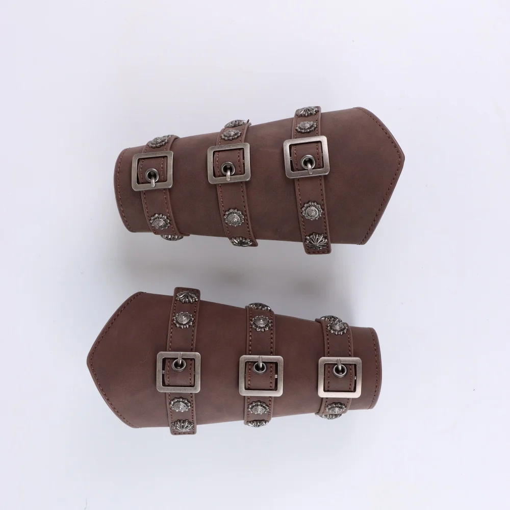 1 قطعة القرون الوسطى بولي Leather الجلود مشبك دعامات فارس LARP الرجعية عصر النهضة واقيات للذراع هالوين زي ملحق للحزب موضوع #6