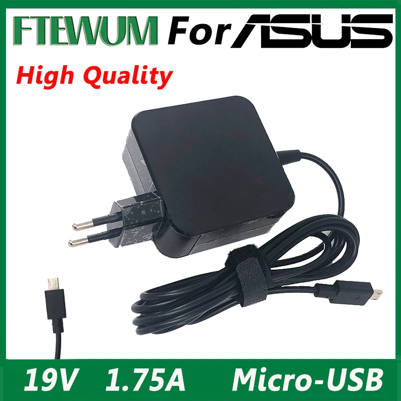 19V 1.75A 33W micro-USB For ASUS Laptop Charger AC Adapter Notebook eeebook x205 x205t x205ta e202 e202sa e205sa exa1206uh