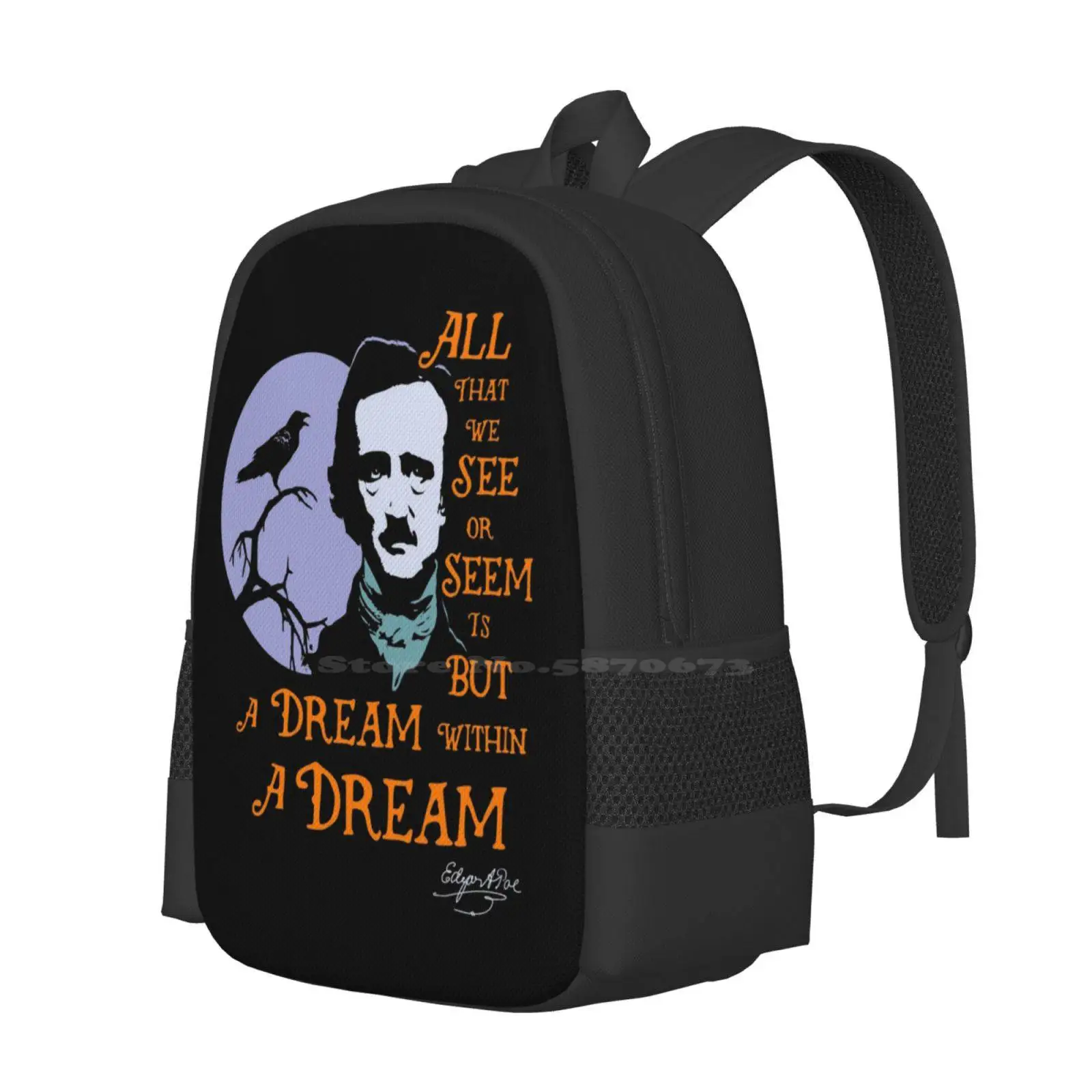 Edgar Allan Poe Dream Within A Dream Backpacks For School Teenagers Girls Travel Bags Edgar Allan Poe Dream Within A Dream