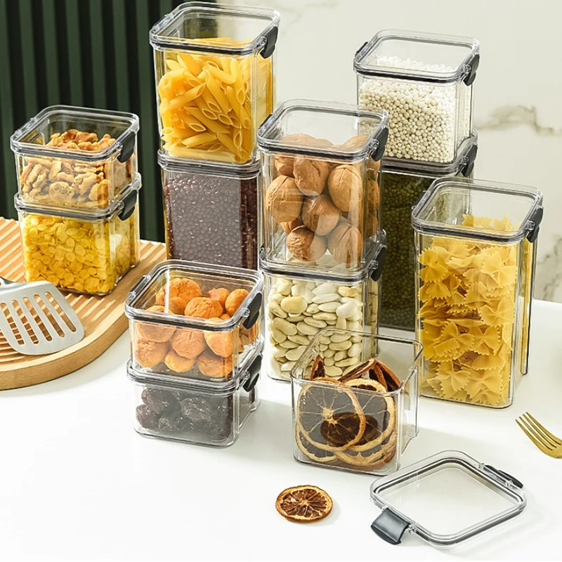 Scatola di immagazzinaggio sigillata per Snack Multigrain da cucina contenitore per la conservazione del cassetto del barattolo di frutta secca scatola a prova di umidità in plastica