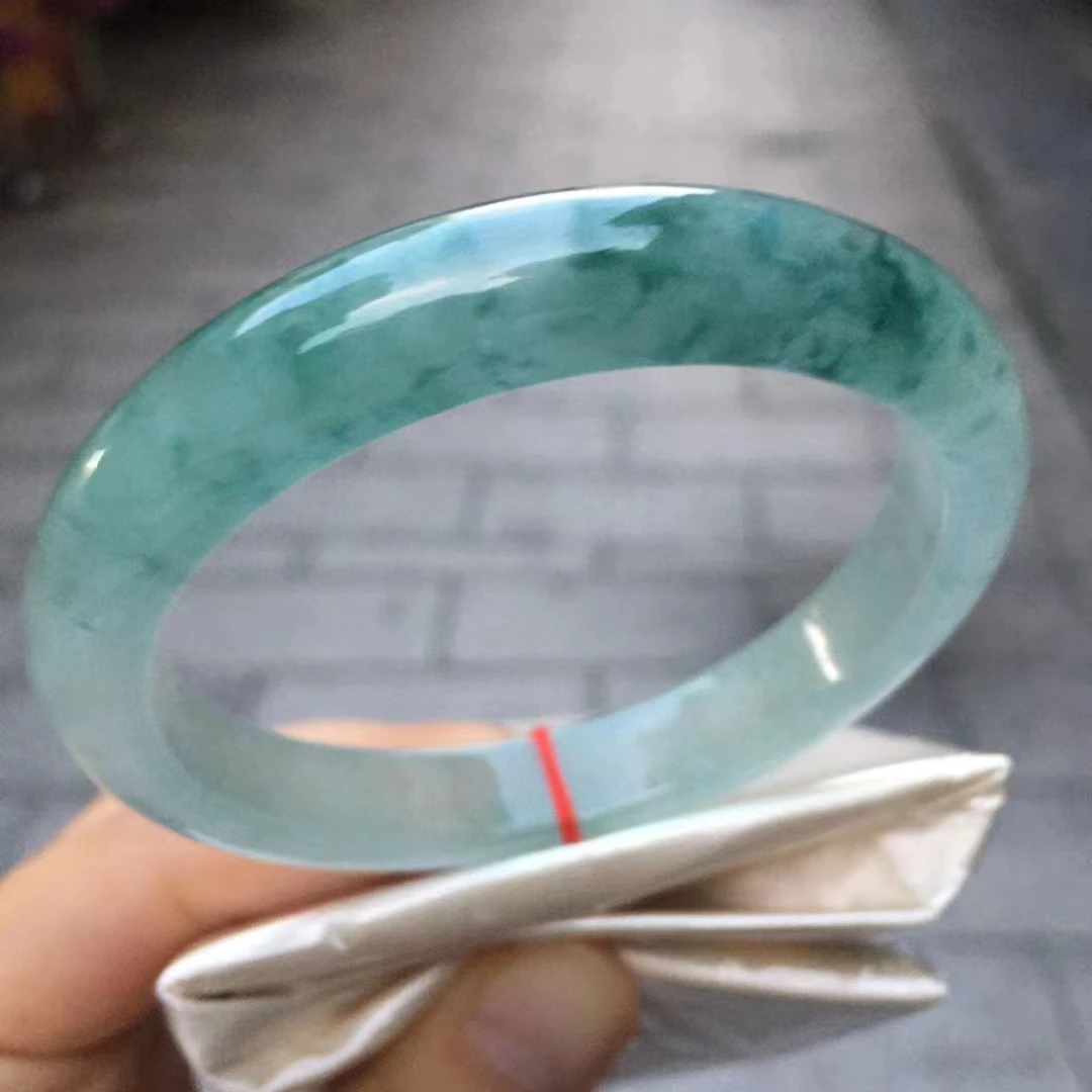 

Rare Natural Ice Glutinous Floating Green Flower Jadeite Bangles Exquisite Quality Jade Bracelet Handring Fine Jewellry