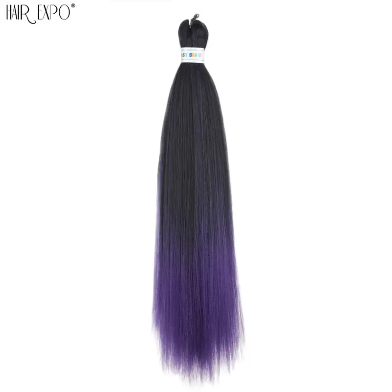 26Inch Easy Braids Hair Synthetic Colourful Pre Stretched Braiding Hair Extensions Jumbo Braids Ombre Yaki Long Straight Hair - Image 67