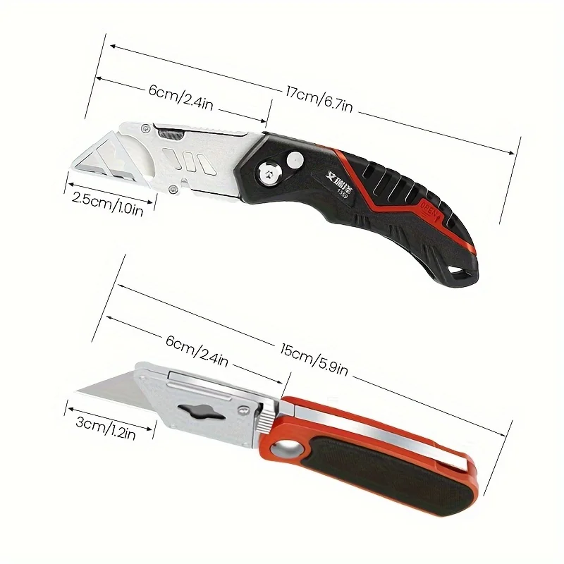 AIRAJ Utility Pocket Knife Heavy-Duty Thickened Rust Proof Durable Multifunctional Foldable Industrial Grade Manual Tool