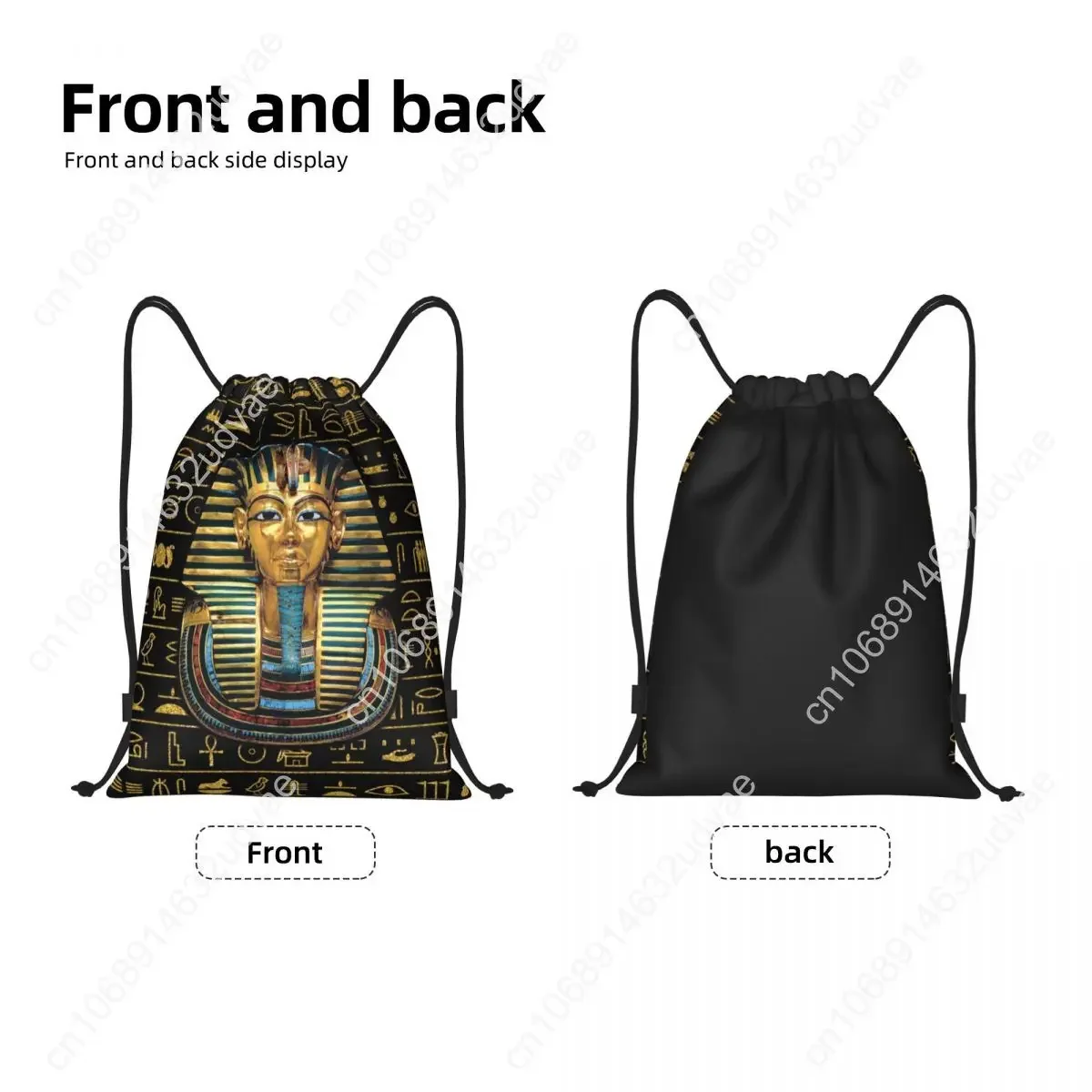 Egyptian Pharaoh Backpack Personalized Outdoor Proximity Shopping Bag in Hieroglyphics