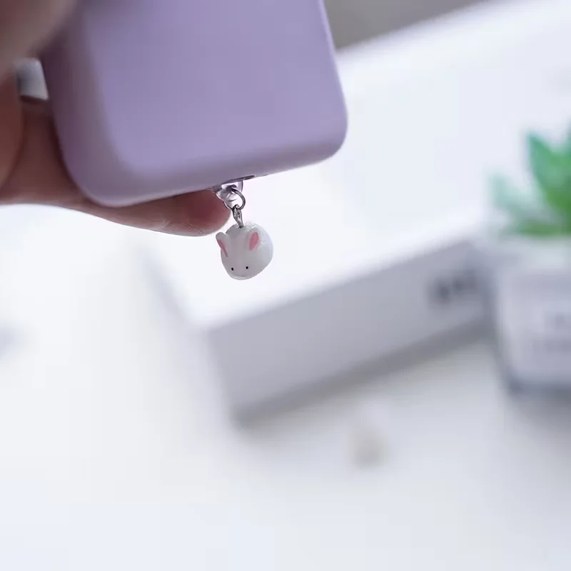 

1pcs Mini Rabbit Dust Plug Charms, Lightweight Phone Accessories Decorations Protector for Type-C & Lightening Ports