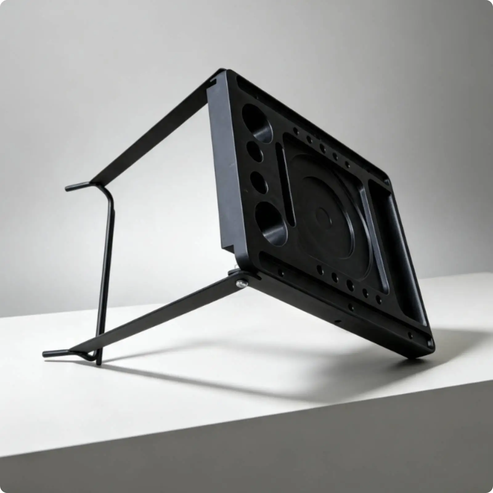 Compact Galvanized Steel Ladder Shelf Folding Hook Bracket Work Surface for Paint Tools Secure Climbing Tray