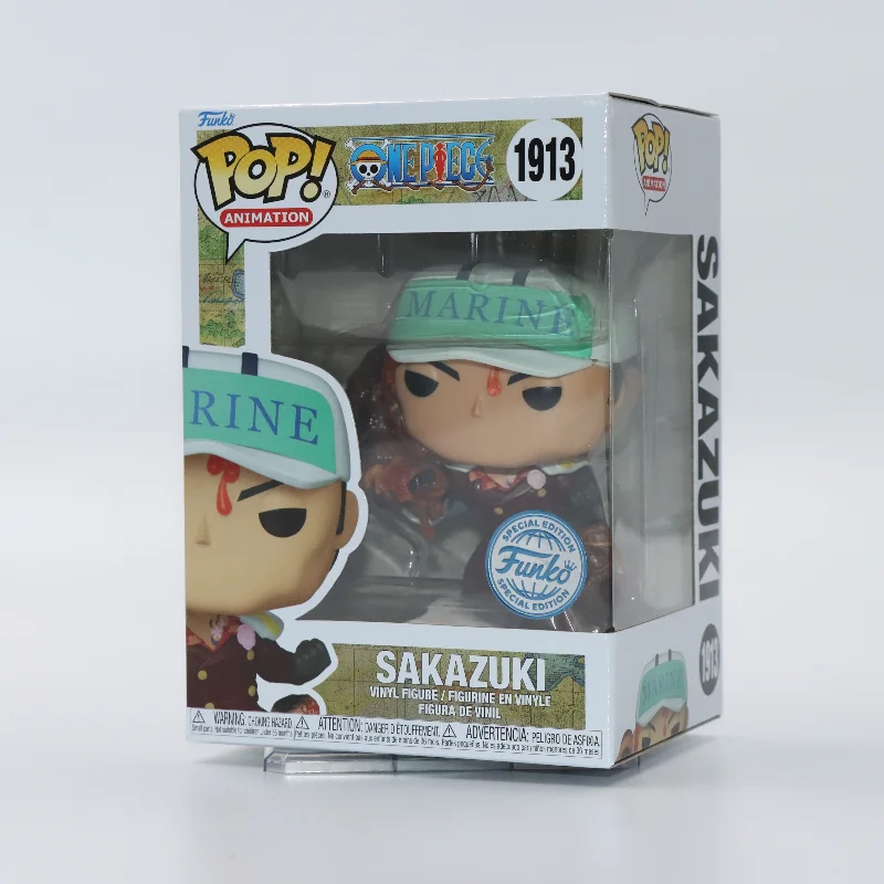 Figura de acción de Anime Original Funko Pop One Piece Series Sakazuki # 1913 Muñeca Modelo Juguete Regalos para Niños Colección Decoración