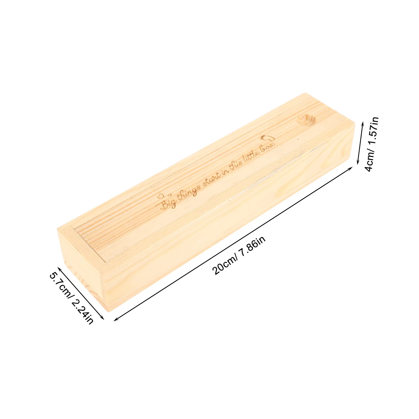 Wooden Pregnancy Test Keepsake Box Natural Finish Pregnancy Announcement Case Footprint Design Newborn Memory Storage Box