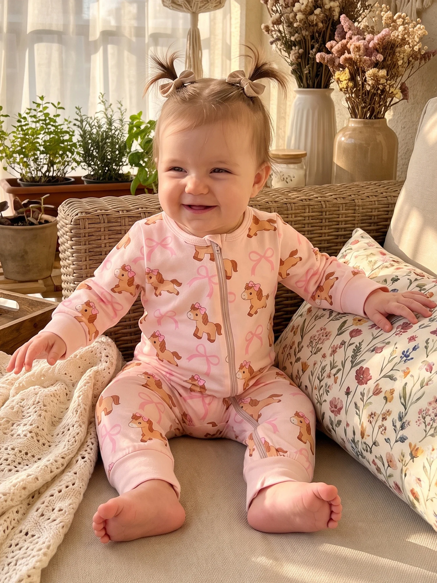 Fall Romper-Long Baby Girl Fall Round Neck Animal Long-Sleeve-Round Girl-Fall-Romper Baby Girl Fall Premium Fall Romper-Long