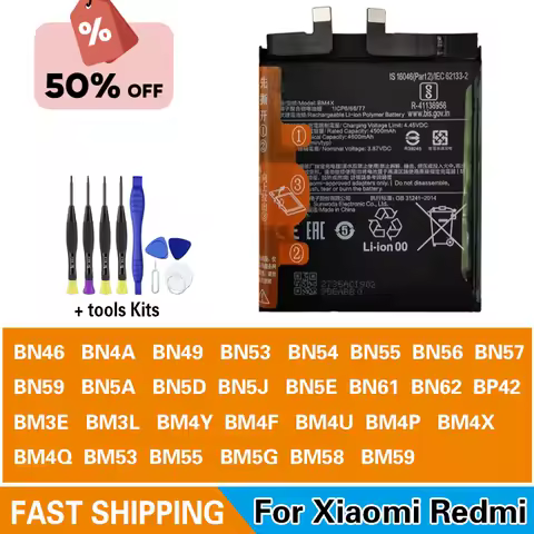 For Xiaomi Redmi Note A3 K30 K40 7 7A 8 8T 9 9T 9S 10 10T 10S 10X 11 11T 12 12T Lite POCO M2 F3 M3 X3 X4 X5 Pro Battery