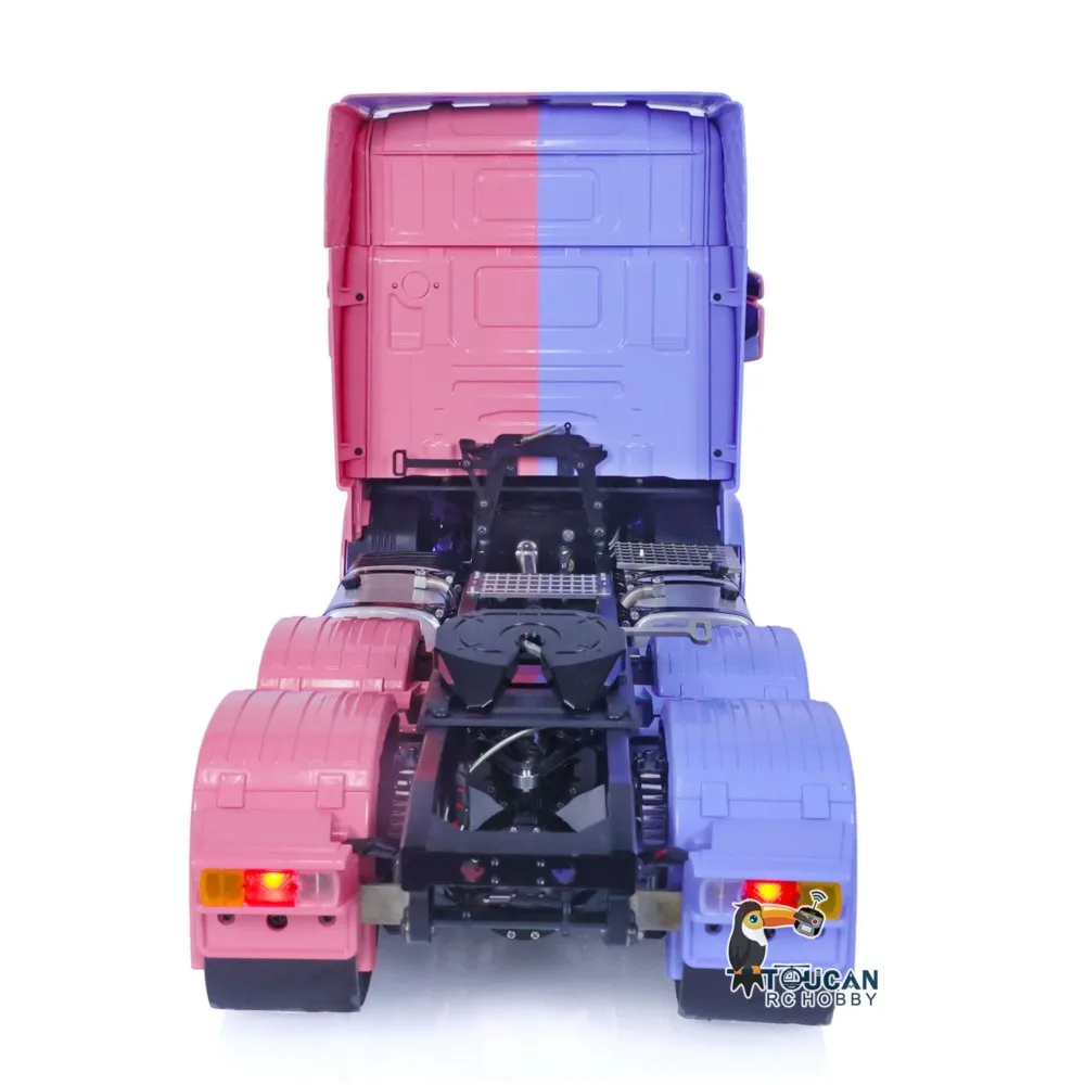 1/14 LESU RC شاحنة جرار 6X6 هيكل معدني RTR رسمت سيارات التحكم عن بعد نموذج ضوء أنظمة الصوت ESC سيرفو THZH1591