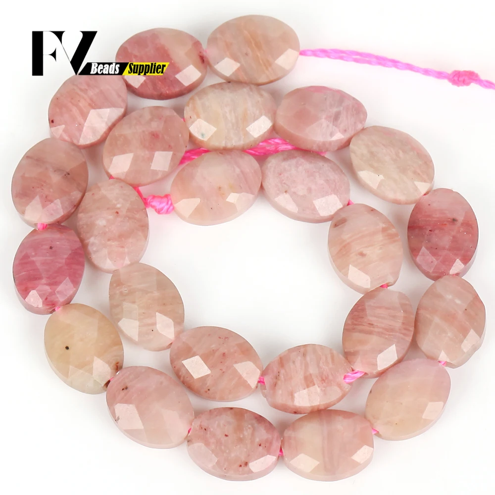 6x8mm Natural Stones Rhodonite Stone Faceted Oval Beads for Jewelry Making DIY Charms Necklace Bracelets Accessories