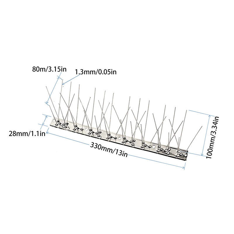 Stainless Steel Pigeon Spikes Bird Repeller Deterrent Traps Anti-bird Repellent Pest Control Garden Balcony Thorn Nail Kit