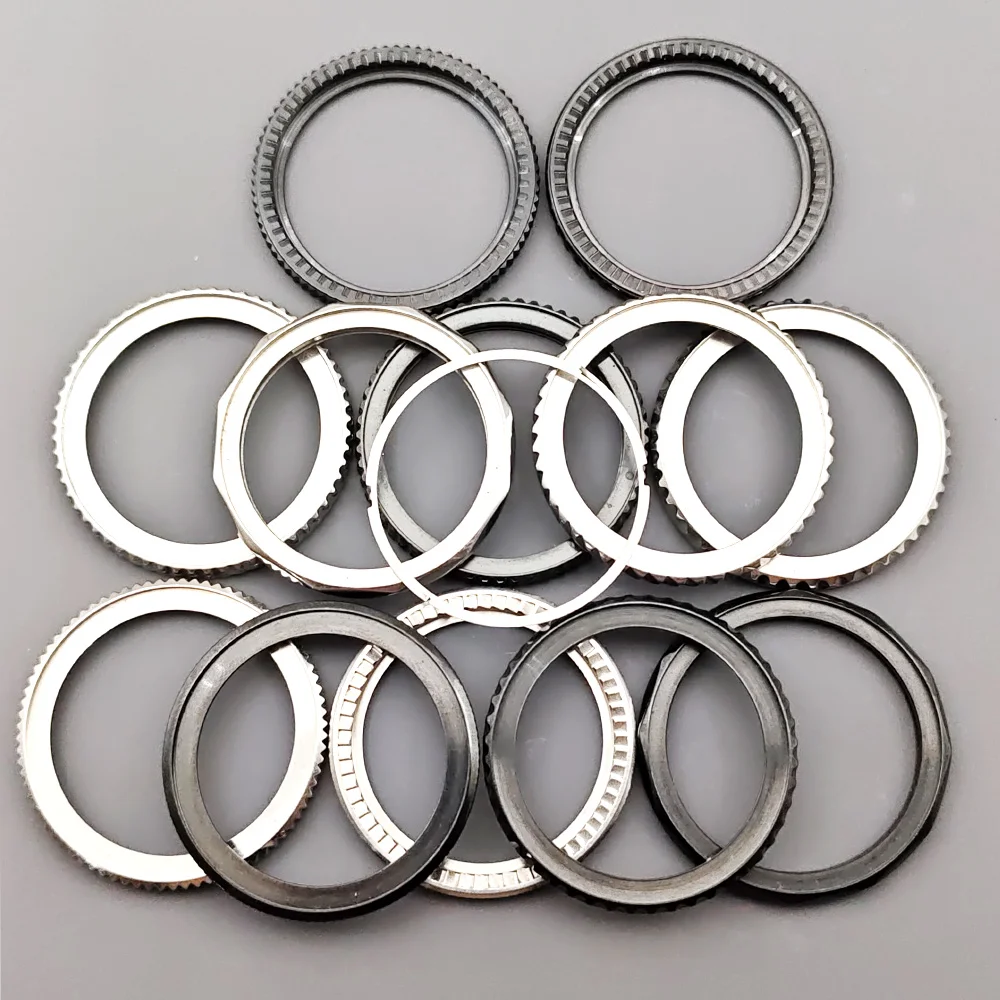 Image of Maßgefertigte 41mm SRPD Stahllünette und Federklick-Teil passend für SKX007 SKX009 SRPD Uhrengehäuse, drehbare Lünetten-Teile
