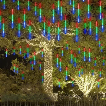 1/2/3/4 takım LED Meteor duş işıkları peri dize işıklar noel tatil kar düşen Cascading basamaklı işık cadılar bayramı dekor