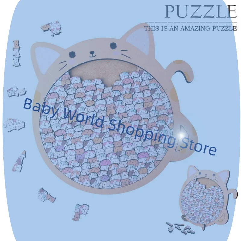 

Деревянная игрушка-головоломка в форме мультяшного кота, милые забавные кусочки кота, головоломка для детей и взрослых, развивающие игрушки, рождественские подарки