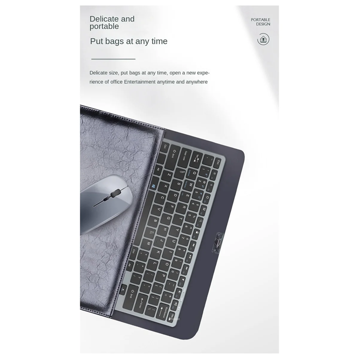 QA06R Wireless Keyboard and Mouse Kit Rechargeable 2.4G Bluetooth Combination Keys for IOS/Android/Windows Keyboard Gray