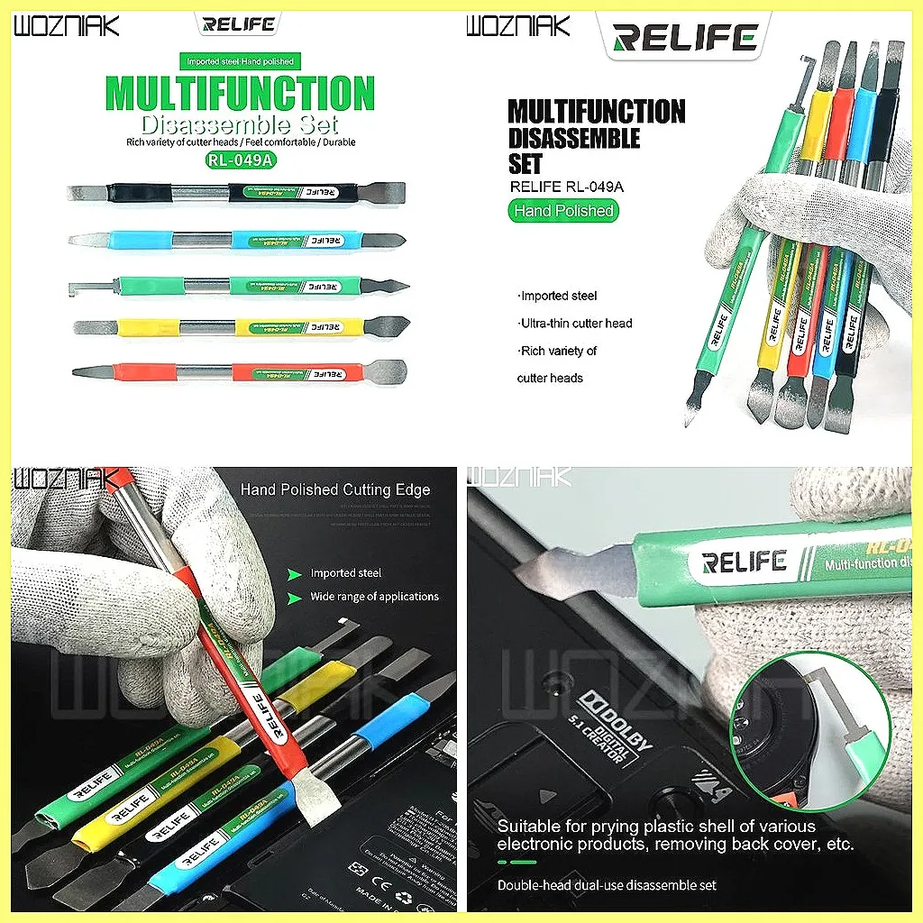 

Набор инструментов RL-049A с двумя головками для iPhone и Android, для снятия задних стеклянных крышек и удаления остатков припоя, многофункциональный ремонтный нож