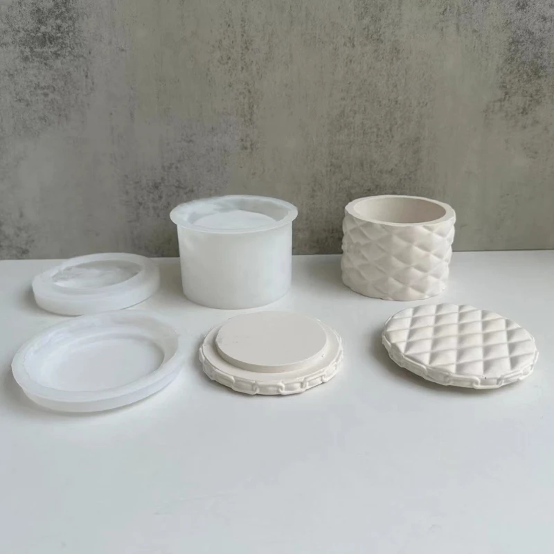Resin Box Molds with Lids 3D Jar Silicone Mold Trinkets Storage Container Mold