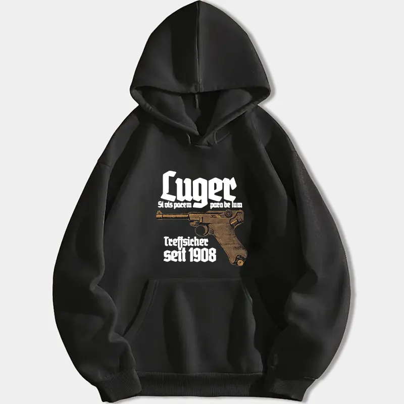 Пуловер с капюшоном Luger Premium, классический пистолет 08, Parabellum Selbstladepistole Deutschland, толстовка с капюшоном, осень-зима, повседневная спортивная одежда Пуловер с капюшоном Luger Premium, классический пистолет 08, Parabellum Selbstladepistole Deutschland, толстовка с капюшоном, осень-зима, повседневная спортивная одежда