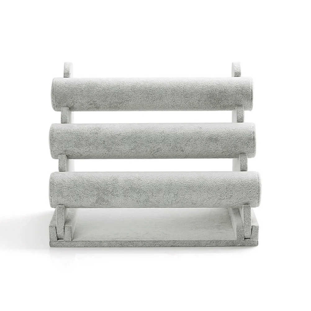 3 Tier Detachable Bracelet Stand Grey Jewelry Display Rack Organizer Scratch Splash Protection Home Shop Display