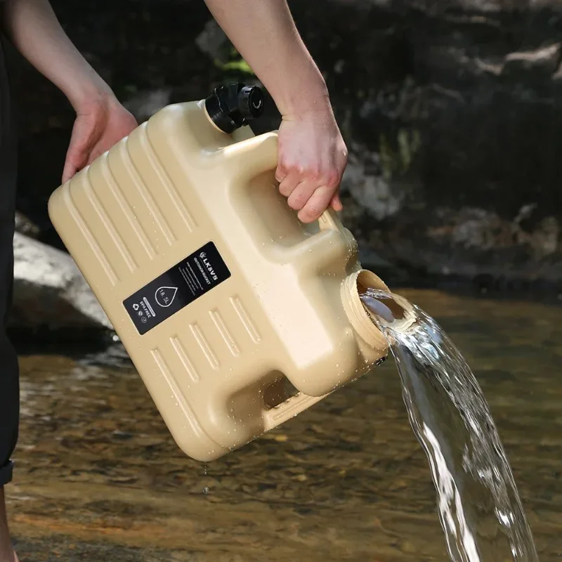 11/12/25L Water Jug Camping Large Capacity Water Bucket With Detachable Faucet Leak-Proof Portable Car Water Tank Carrier