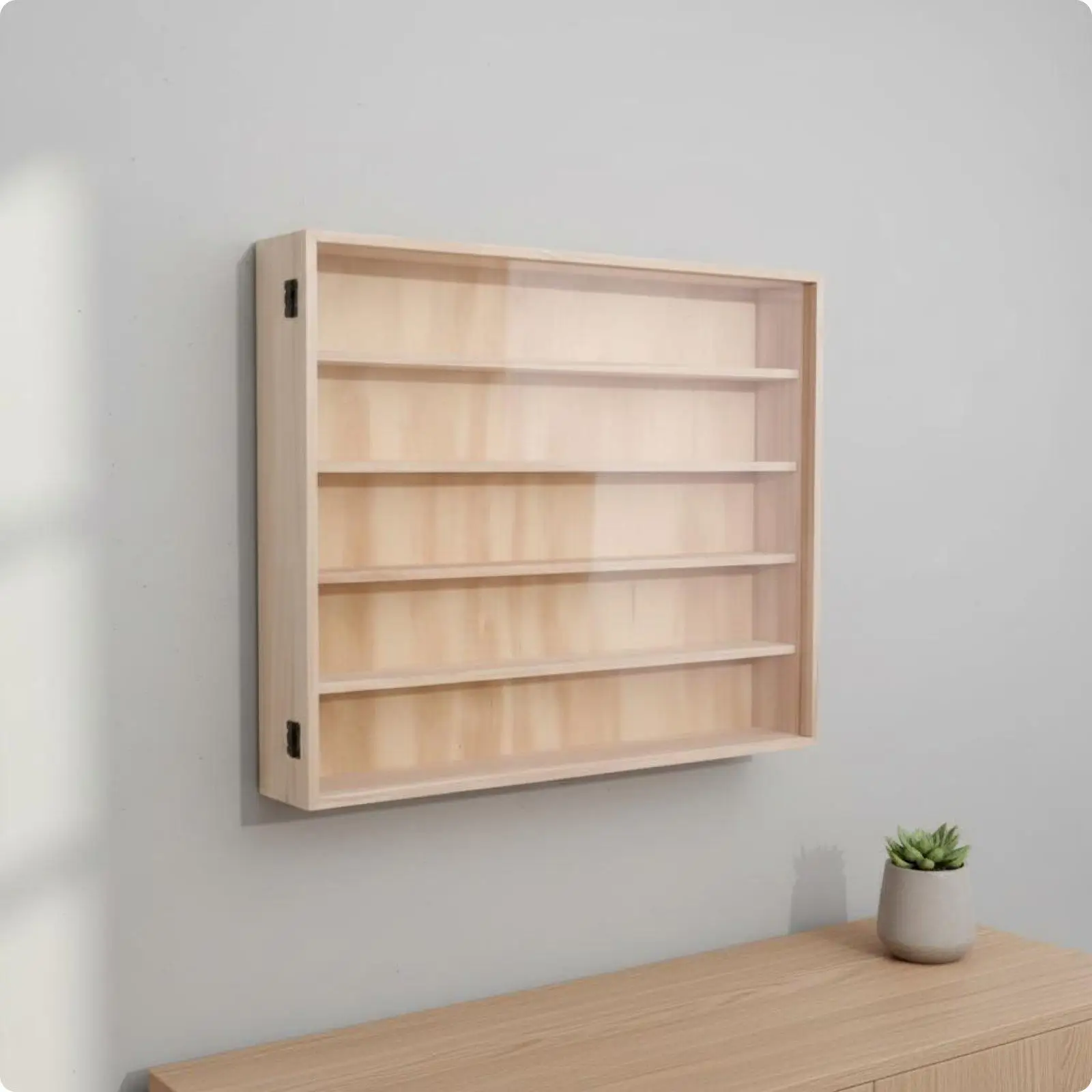 Diecast Car Display Cabinet Dustproof Wooden Car Display Cabinet Dust Protection Collectible Figure Organizer for Collectors