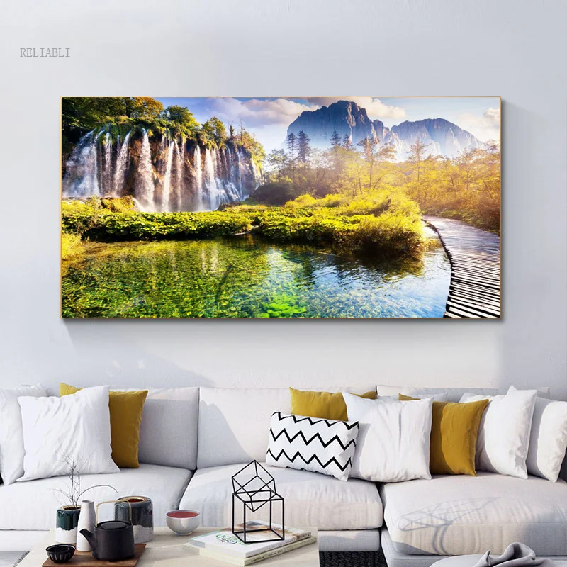 

Nordic Decor Houses Modern Nature Landscape Posters Decoratives Living Room Poster Canvas Print Painting Picture Wall Art