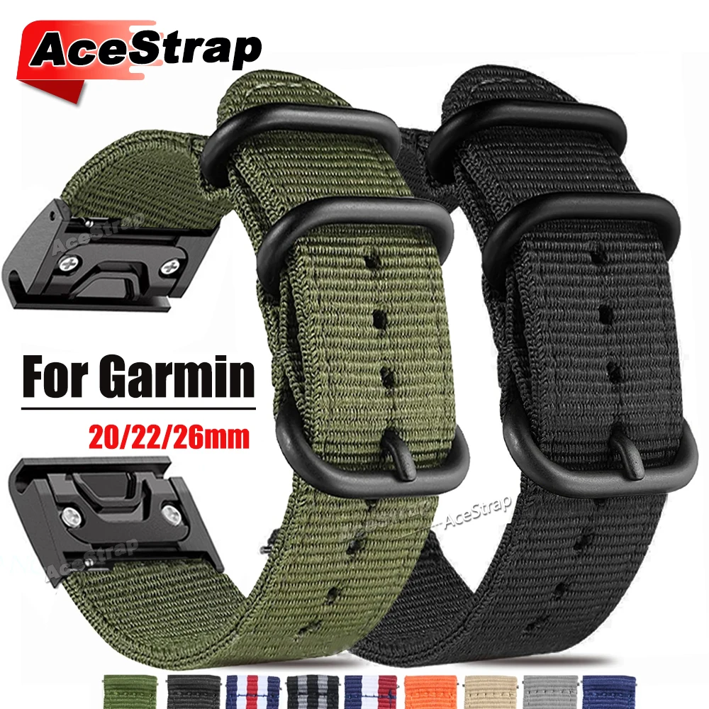 QuickFit Sport Nylon Strap for Garmin Watch Band 22mm 26mm 20mm Sport Straps for Garmin Fenix 7Xpro 7pro 7S 6X Pro Forerunner