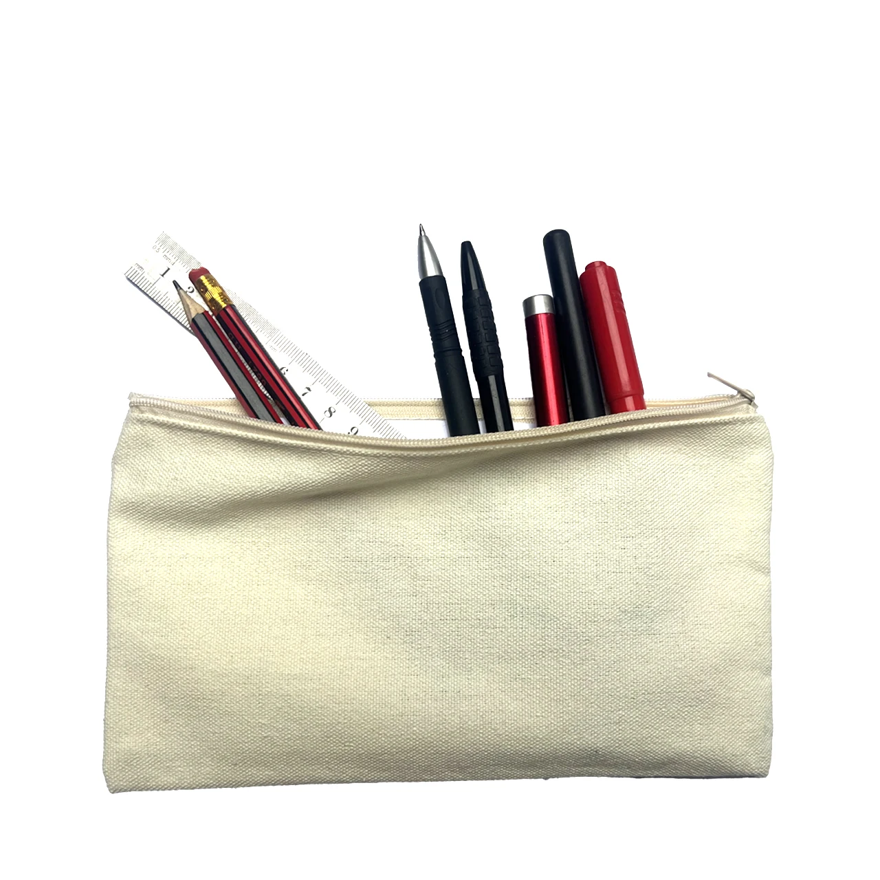 Pencil Bag Case - Teach Love Inspire - Rainbow Pen Holder Canvas Zipper Storage Wallet Teacher Life Day Gift Appreciation Floral