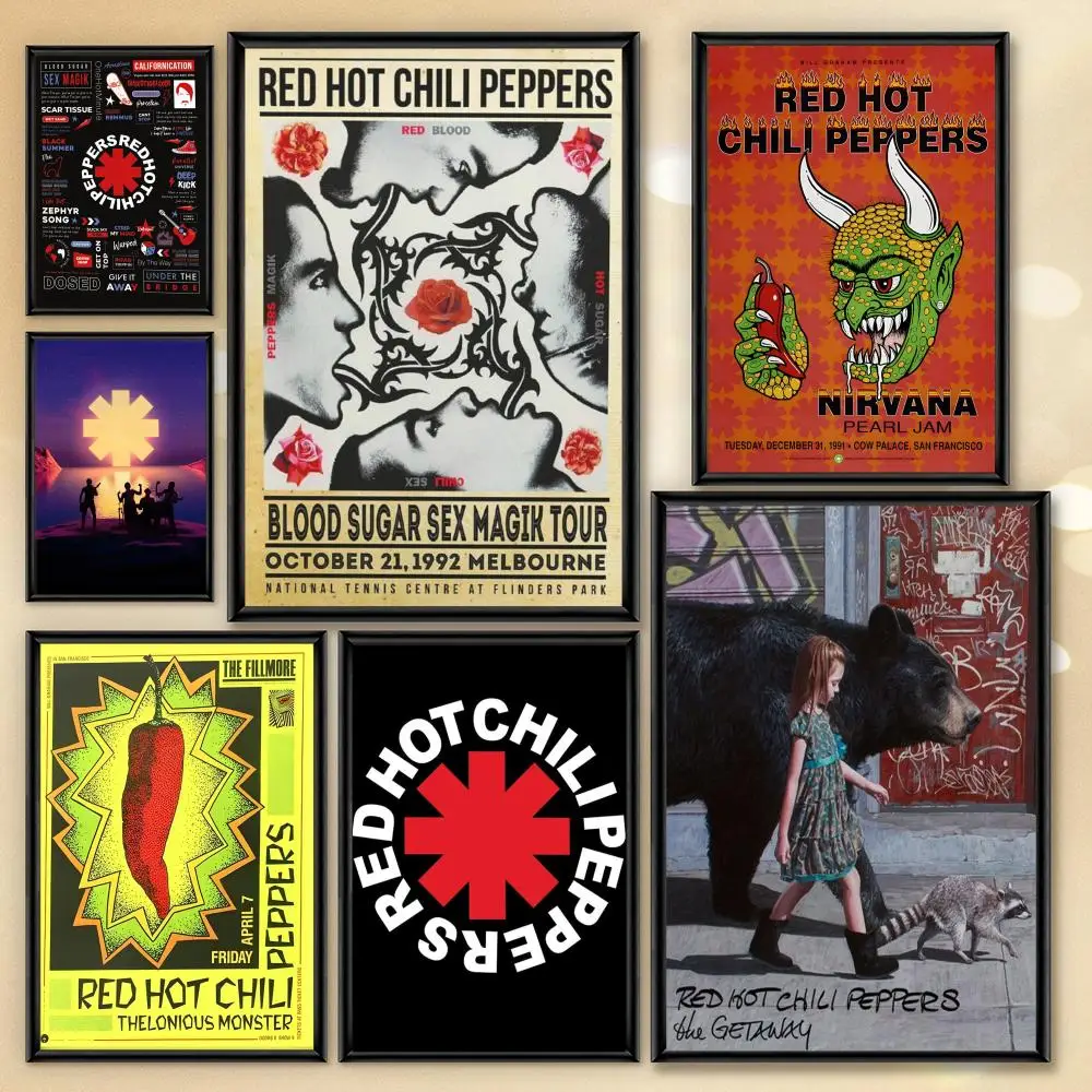 Póster R-Red Hot C-Chili Peppers HD Anime tema caliente cantante/OST/película-banda autoadhesiva impermeable decoración del hogar