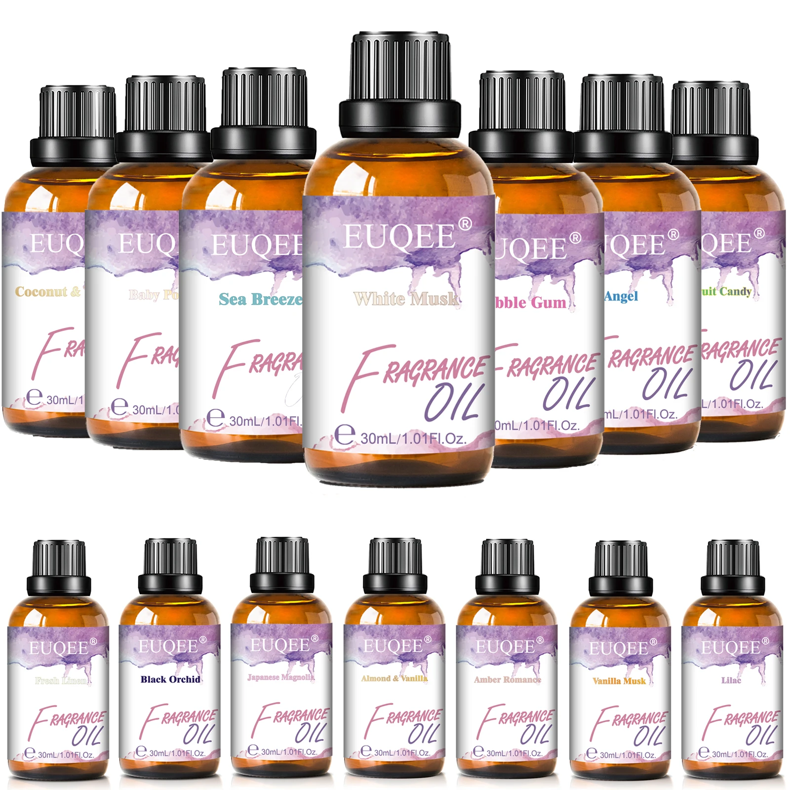 زيت عطري من EUQEE لناشر السيارة 30 مللي مسك أبيض ملاك نسيم البحر جوز الهند والفانيليا زيت عطري رومانسي #1