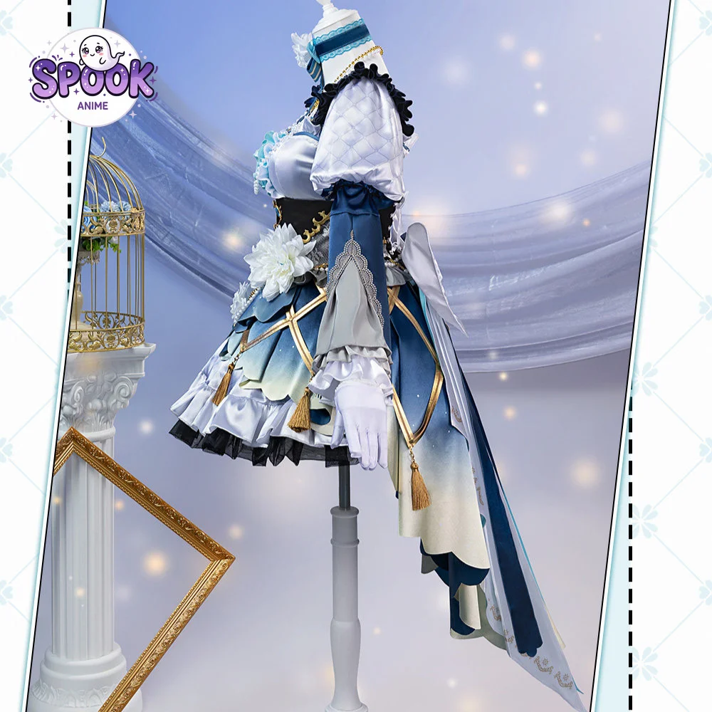 Blue White Lolita Dress Sayo Hikawa Cosplay Costume BanG Dream Stage Performance Uniform Evening Gown Gorgeous Women Comic Con