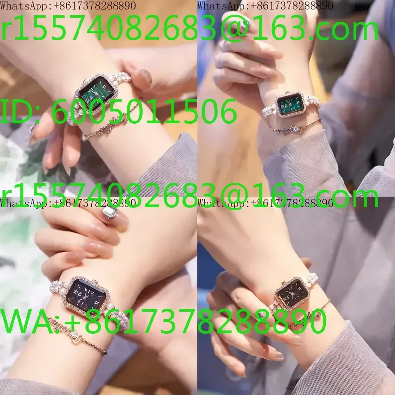 Natural Pearl Bracelet with Square Small Fragrance Mother-of-Pearl Subdial for Niche Small Green