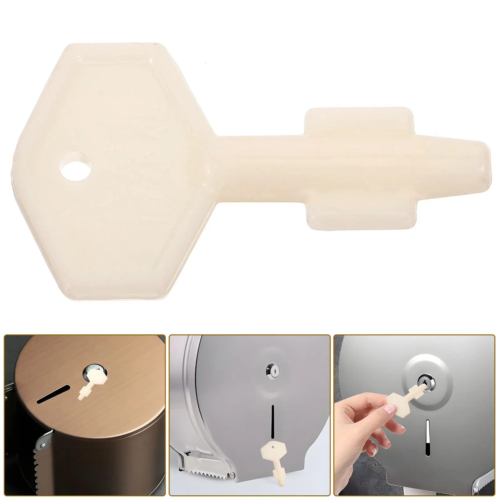 

Ergonomic Plastic Toilet Paper Dispenser Key Sturdy Build for Frequent Use in Cafes Gyms Hotels Roll Paper Dispenser Key