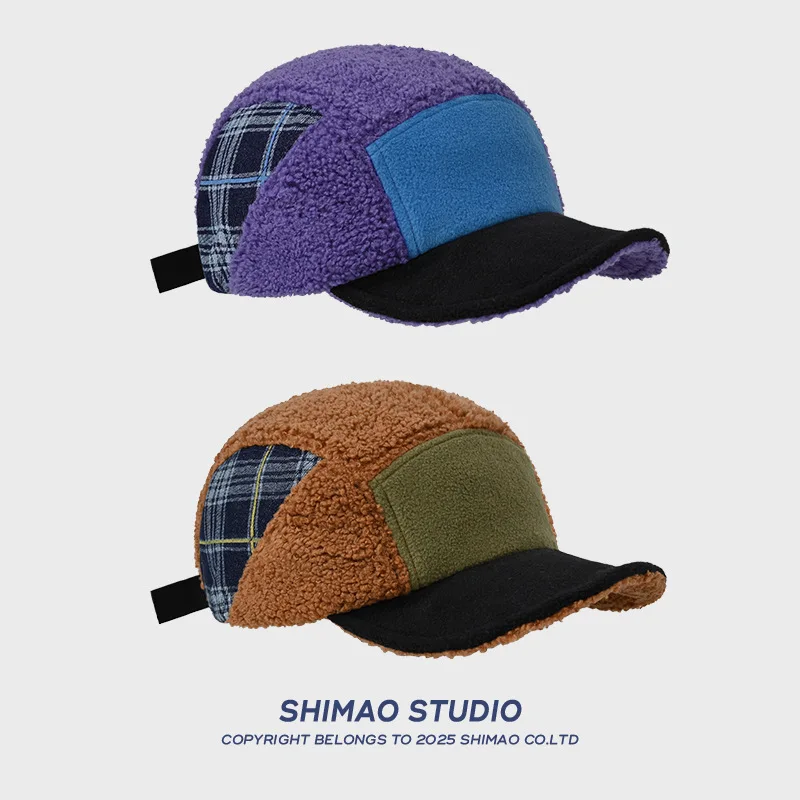 

Новые зимние шапки, мужские и женские бейсболки соответствующего цвета, теплые и ветрозащитные трендовые повседневные универсальные кепки с мягкими полями