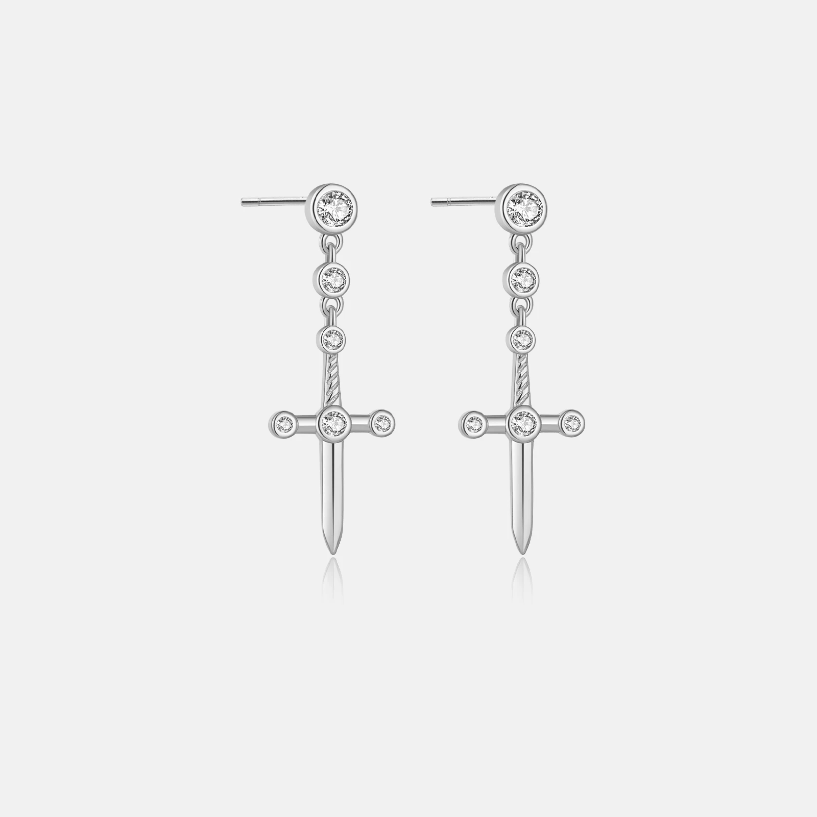 

VEWANT Women 100% 925 Sterling Silver Sword Shape Zircon Drop Earring Luxury Fashion Fine Party Daily Jewelry Accessories