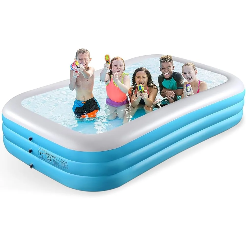 Inflatable Pool for Kids and Adults Full-Sized Inflatable Swimming Pool Leakproof Blow Up Above Ground for Summer Water Party