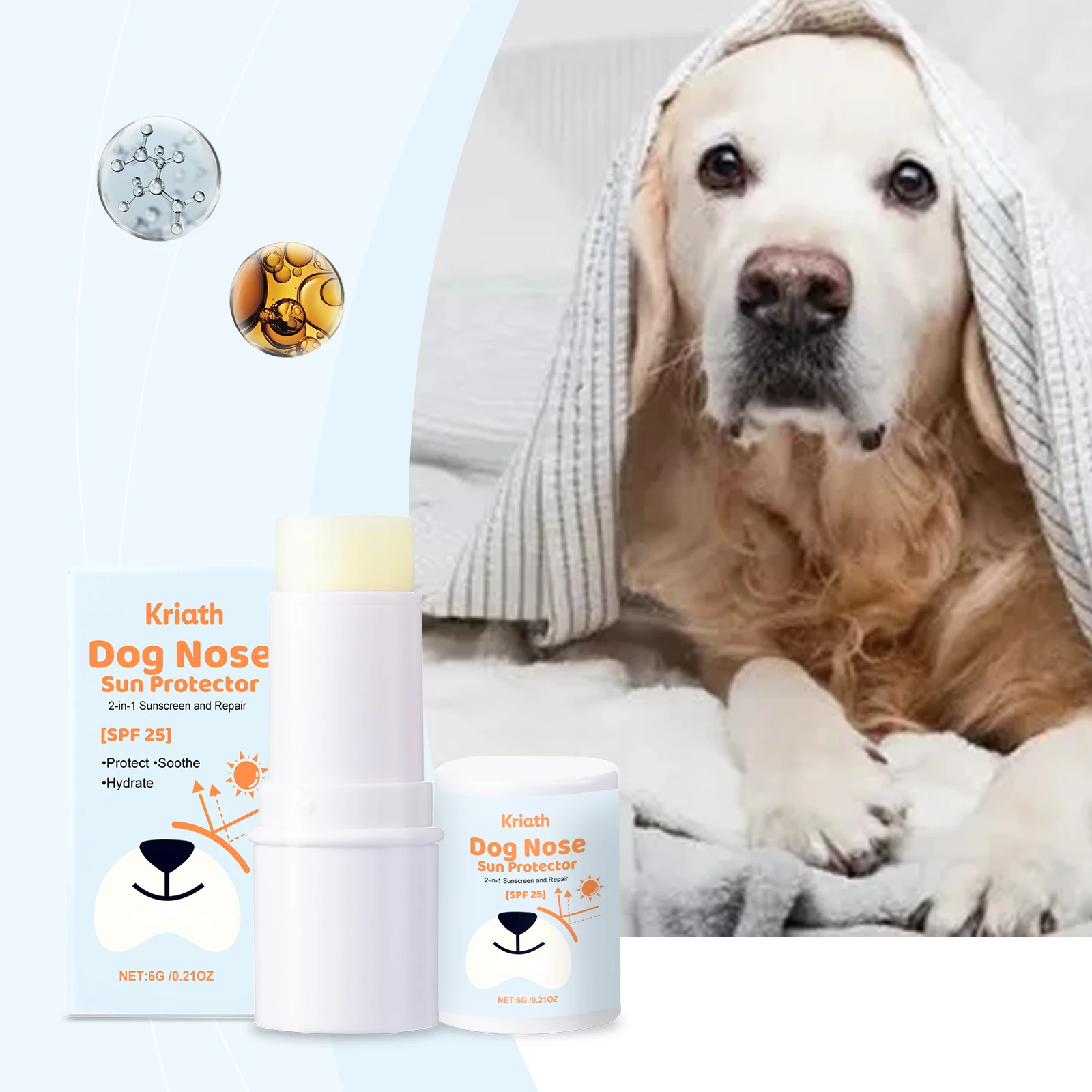 Dog Sunscreen Paw Repair Balm Gentle Dog Nose Sun Protect Soothing for Cracked Dry Paws Nose Outdoor Protect Pet Skin Care Balm