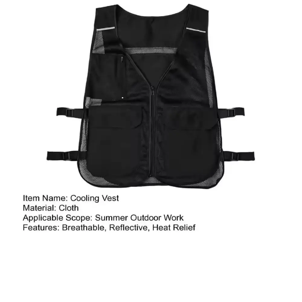 With 8 Ice Packs Ice Cooling Vest Waterproof Adjustable Outdoor Work Vest Multifunctional Convenient Outdoor Running Vest